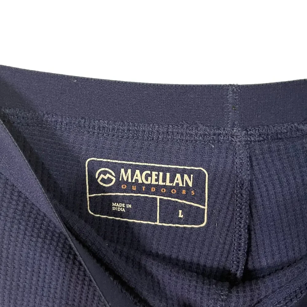Magellan Outdoors‎ Youth Large Navy Blue Waffle Knit Thermal Pants Base Layer